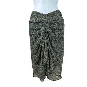 Isabel Marant Pour H&M Skirt Womens Size 8 Black‎ Silk Jewel Tones